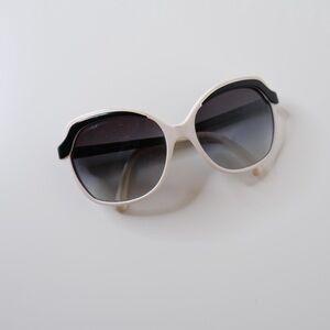 CHANEL Cream and Black Sunglasses